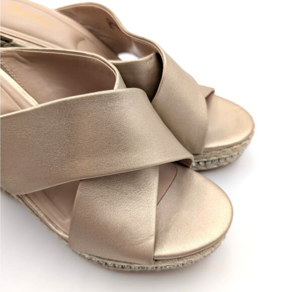 Charles by Charles David Cate Metallic Espadrille Wedge Sandal Size US9.5M EU40 - Picture 6 of 11